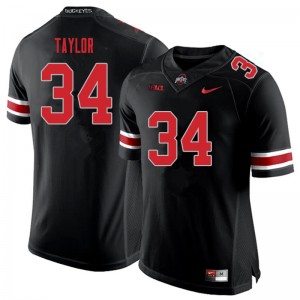Men Alec Taylor Blackout Ohio State Football #34 Jersey 568848-376