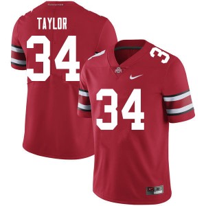 Men Alec Taylor Red Ohio State Football #34 Jersey 111793-832