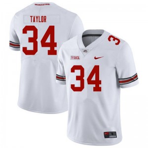 Men Alec Taylor White OSU Football #34 Jersey 403068-128