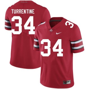 Men Andre Turrentine Red Ohio State Buckeyes Football #34 Jersey 384663-336