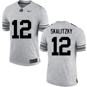 Men Brendan Skalitzky Gray OSU Buckeyes Football #12 Jersey 597649-766
