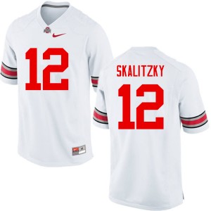 Men Brendan Skalitzky White Ohio State Football #12 Jersey 719334-705