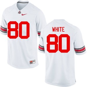 Men Brendon White White Ohio State Football #80 Jersey 832629-784