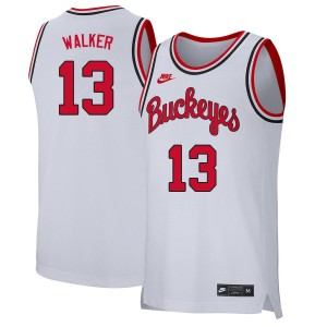 Men CJ Walker Retro White Ohio State Buckeyes Basketball #13 Jersey 376125-397