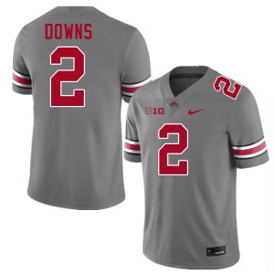 Men Caleb Downs Grey Ohio State Football #2 Jersey 748291-361