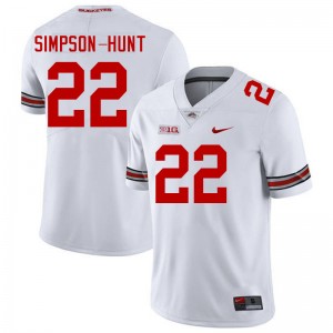 Men Calvin Simpson-Hunt White Ohio State Football #22 Jersey 565866-581