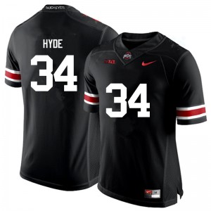 Men Carlos Hyde Black Ohio State Buckeyes Football #34 Jersey 297792-587