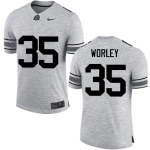 Men Chris Worley Gray Ohio State Buckeyes Football #35 Jersey 412838-694