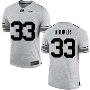 Men Dante Booker Gray Ohio State Football #33 Jersey 544547-634