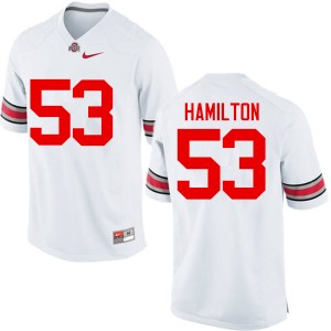 Men Davon Hamilton White Ohio State Football #53 Jersey 479069-794