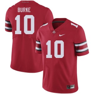 Men Denzel Burke Red OSU Buckeyes Football #10 Jersey 261084-937