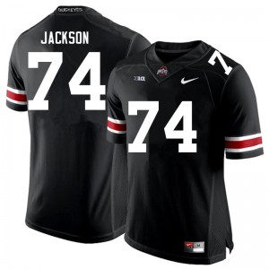 Men Donovan Jackson Black Ohio State Football #74 Jersey 187445-280
