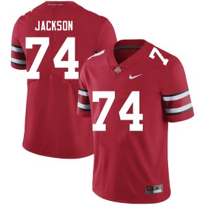 Men Donovan Jackson Red OSU Football #74 Jersey 117243-949
