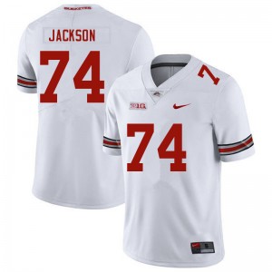 Men Donovan Jackson White Ohio State Buckeyes Football #74 Jersey 191388-882