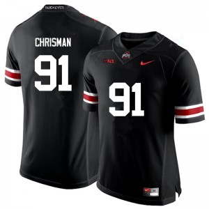 Men Drue Chrisman Black Ohio State Football #91 Jersey 623866-784