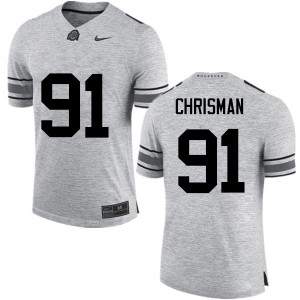 Men Drue Chrisman Gray Ohio State Buckeyes Football #91 Jersey 185173-190