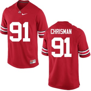 Men Drue Chrisman Red Ohio State Football #91 Jersey 926090-467