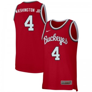 Men Duane Washington Jr. Retro Scarlet Ohio State Buckeyes Basketball #4 Jersey 195658-542