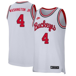 Men Duane Washington Jr. Retro White OSU Buckeyes Basketball #4 Jersey 246419-219
