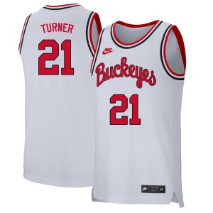 Men Evan Turner Retro White Ohio State Buckeyes Basketball #21 Jersey 272682-182