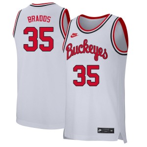 Men Gary Bradds Retro White Ohio State Buckeyes Basketball #35 Jersey 176070-711