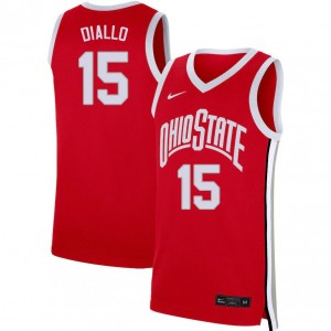 Men Ibrahima Diallo Scarlet OSU Buckeyes Basketball #15 Jersey 209832-303