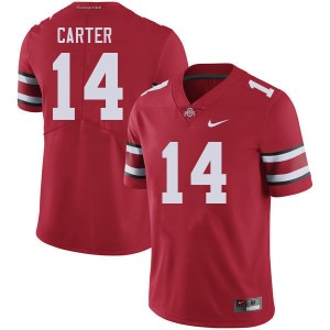 Men Ja'Had Carter Red Ohio State Football #14 Jersey 735413-447