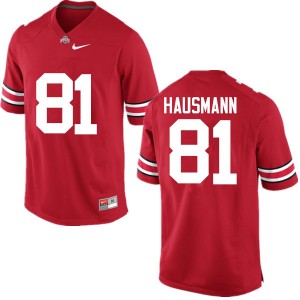 Men Jake Hausmann Red OSU Buckeyes Football #81 Jersey 705183-679