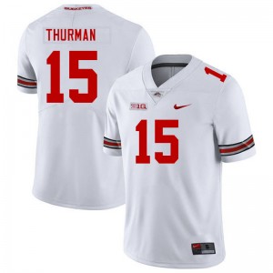 Men Jelani Thurman White Ohio State Football #15 Jersey 178787-195