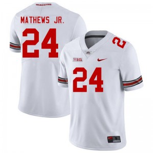 Men Jermaine Mathews Jr. White OSU Buckeyes Football #24 Jersey 803593-818