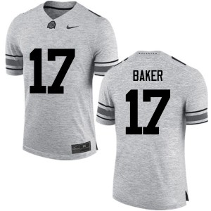 Men Jerome Baker Gray Ohio State Buckeyes Football #17 Jersey 408053-716