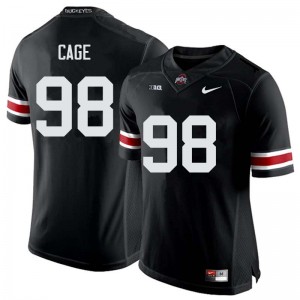 Men Jerron Cage Black OSU Buckeyes Football #98 Jersey 681466-130