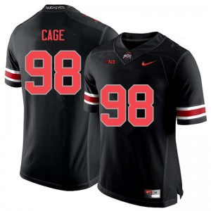 Men Jerron Cage Blackout Ohio State Buckeyes Football #98 Jersey 433721-332