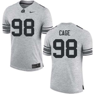 Men Jerron Cage Gray OSU Buckeyes Football #98 Jersey 454290-440