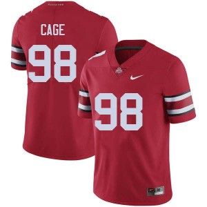 Men Jerron Cage Red Ohio State Football #98 Jersey 273348-363