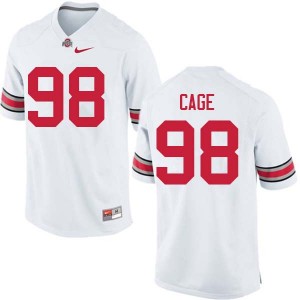 Men Jerron Cage White Ohio State Buckeyes Football #98 Jersey 210209-954