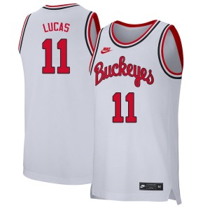 Men Jerry Lucas Retro White OSU Basketball #11 Jersey 587250-676
