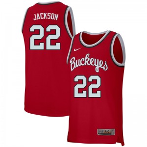 Men Jim Jackson Retro Scarlet Ohio State Basketball #22 Jersey 706737-717