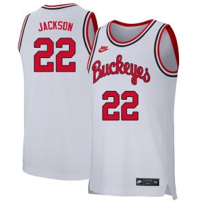 Men Jim Jackson Retro White Ohio State Basketball #22 Jersey 988856-214