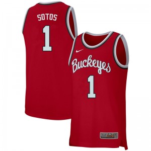 Men Jimmy Sotos Retro Scarlet OSU Buckeyes Basketball #1 Jersey 273024-451