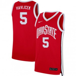 Men John Havlicek Scarlet OSU Basketball #5 Jersey 501892-165