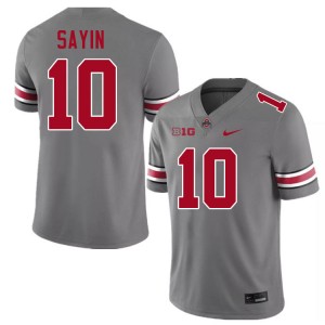 Men Julian Sayin Grey Ohio State Football #10 Jersey 759660-313