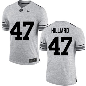 Men Justin Hilliard Gray Ohio State Buckeyes Football #47 Jersey 332952-165