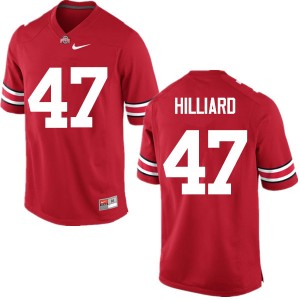 Men Justin Hilliard Red Ohio State Football #47 Jersey 616609-906