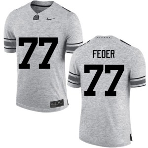 Men Kevin Feder Gray OSU Football #77 Jersey 273775-969