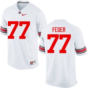 Men Kevin Feder White OSU Football #77 Jersey 204515-622