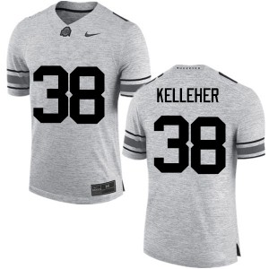 Men Logan Kelleher Gray Ohio State Football #38 Jersey 621809-779