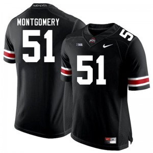 Men Luke Montgomery Black Ohio State Football #51 Jersey 520924-327