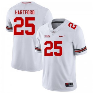 Men Malik Hartford White Ohio State Football #25 Jersey 515961-146