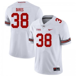 Men Marvin Davies White Ohio State Football #38 Jersey 683878-828
